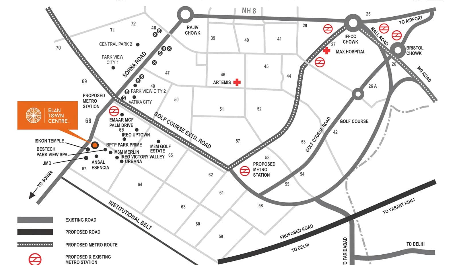 Elan Town Centre - Location Map & Connectivity Plan